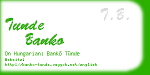 tunde banko business card